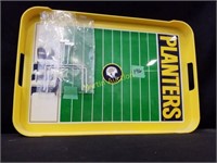 Planters/Miller Lite football themed tray, 1984