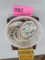 Glass Bowl And Decorative Plates-Flat