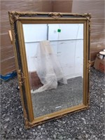 Mirror with Ornate Wood Frame