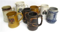 ASSORTED STEINS INCL. 22KT GOLD ACCENT RCMP STEIN