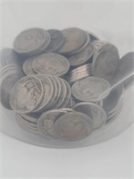 Approximately 100 Buffalo Nickels with Dates.