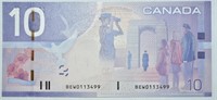 2005 CAD $10 Banknote AU-50