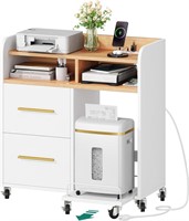 YITAHOME File Cabinet with Charging Station  White