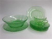 Depression Glass Plates-Bowl and Tea Cup