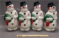 Lot of 4 Frosty the Snowman Christmas Blow Molds