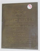 Bronze/brass Kingsburry Thrust Bearing plaque.