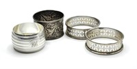 4 Sterling Silver Napkin Rings