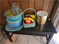 PIANO BENCH, PLASTIC WARE, ARITIFICIAL FRUIT,