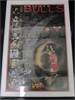 FRAMED HIGH END 98 BULLS SIGNED POSTER READ