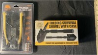 Slingshot And Folding Survival Shovel With Case