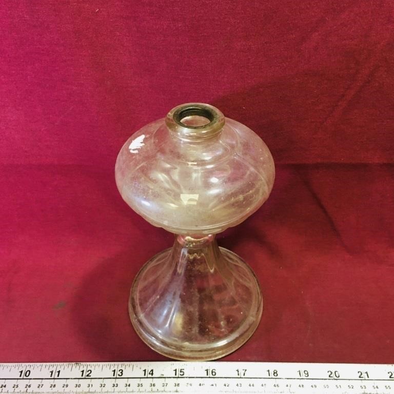 Glass Oil Lamp Base (Antique)