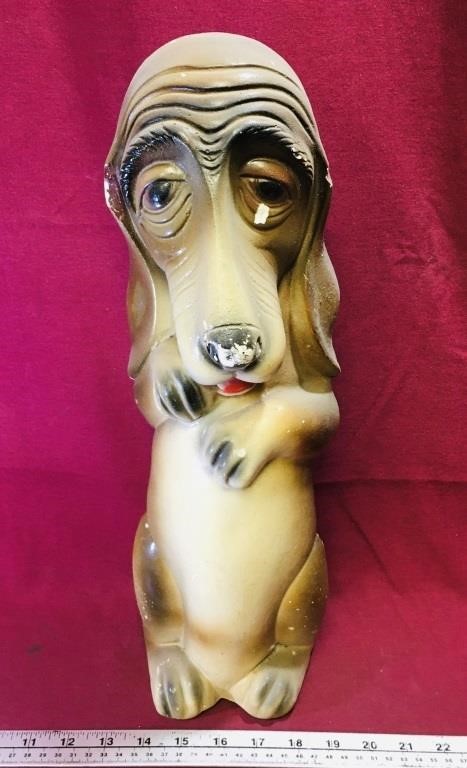 Large Chalkware Dog Coin Bank (Antique)