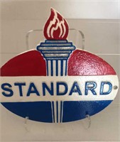 Cast Iron Standard Oil Sign 9” x 9.5”