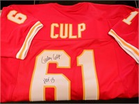 CURLY CULP SIGNED AUTO CHIEFS JERSEY. JSA COA