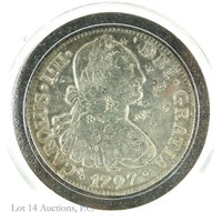 1797 80% Silver 8 Reales (w/Chop Marks)