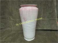 Signed Art Pottery Pink White Glaze Vase