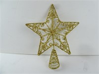 10" Wide Christmas Tree Gold Glitter Star Topper