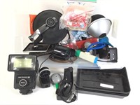 Asst'd Camera Accessories Flash, Lens Caps, Trays+