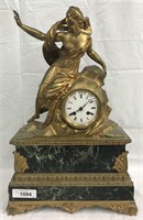 Bronze and Marble Mantle Clock.