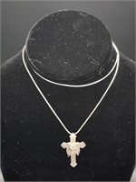 Sterling Silver 24" Cross Necklace 7.76G