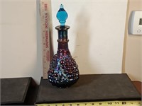 vtg Imperial electric blue grape bottle / decanter