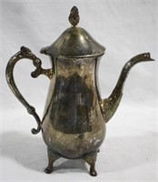 Silver plated footed coffeepot, 9"