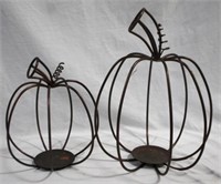 2 Wire Pumpkins, 13.5" & 9.5"