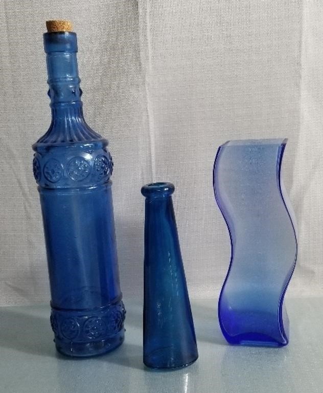 3 Cobalt Blue Glassware