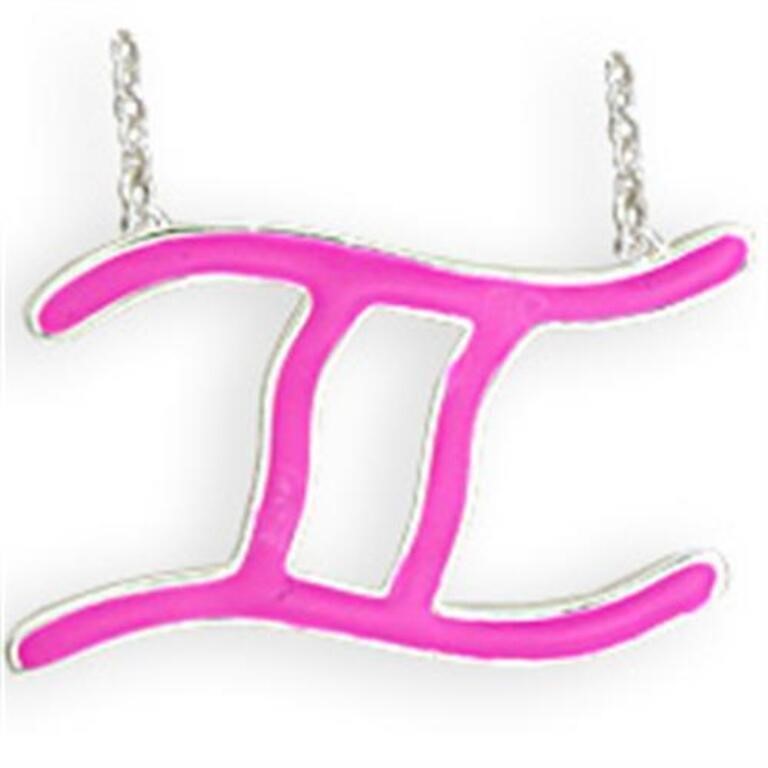 Gemini Zodiac Pink Epoxy Necklace