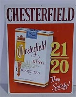 SST Embossed Chesterfield Cigarettes Sign