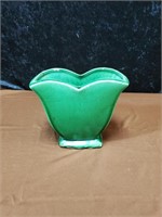 Green McCoy Tulip shaped planter approx 6 inches