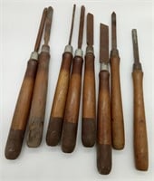 (JL) Vintage  Chisels With  Wooden  Handles