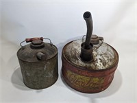 Lot of 2 Vintage Gas Cans