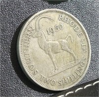 1950 Southern Rhodesia Two Shillings