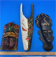 3 Decorative African Masks
