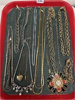 TRAY LOT OF COSTUME JEWELRY NECKLACES