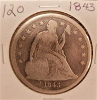 279 - 1843 SILVER DOLLAR (B1)