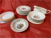 Mixed lot, 6 sm. plates, 3 saucers, 3 Fire King