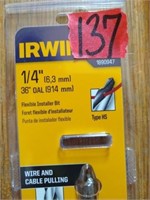 Irwin 1/4" Flexible Installer/Auger Bit 36" Length