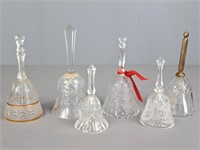 Lot Of Clear Art Glass And Crystal Bells