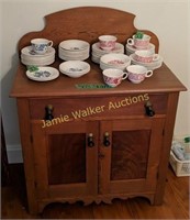 Antique Walnut Wash Stand With Drop Pulls.