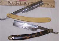 LOT OF TWO STRAIGHT RAZORS - EACH WITH DAMAGE