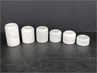 GRADUATED MARBLE CANDLE HOLDERS - 1 3/8" TO 3 7/8"