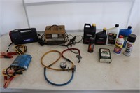 Battery Charger, Compressor, Jumper Cables, Oils