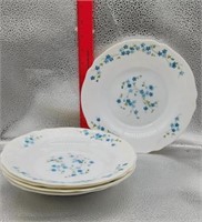 Set of 4 Arcopal Forget Me Not Dishes