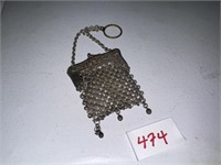 ANTIQUE small metal change purse