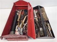 Metal Toolbox with Tools