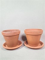 Terracotta Flower Pots With Trays