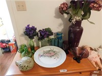 Home Décor Purple and Green Pieces Include Blenko