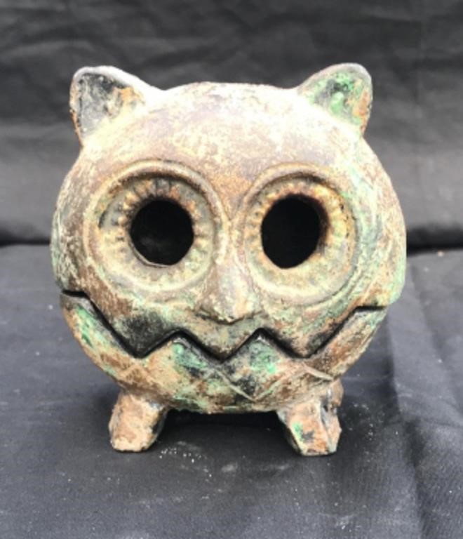 Vintage Japanese Cast Iron Owl Footed Lantern